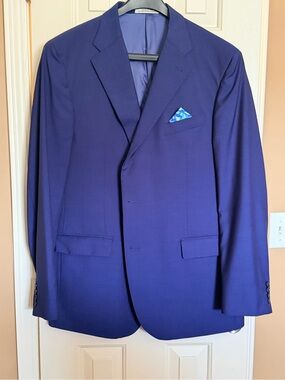 Joseph Abboud Deep Blue Two-Button Tailored Fit Suit .. Pants and Shirt incl
